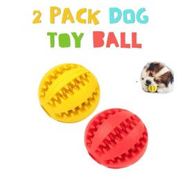 Puppy Teething Chew Toy Balls: 2 Pack Pet Toys Interactive Training Balls Puppy Balls Kitten Toys Balls Chuck It Teeth Itching Balls Tooth Cleaning Bite Balls Brain