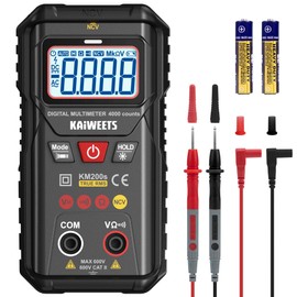KAIWEETS KM200s Digital Multimeter with True RMS, Auto Ranging Voltmeter, Smart Measurement, NCV Non-Contact Voltage Detector, AC/DC Voltage, Resistance, Diode, Ohm, Continuity Tester