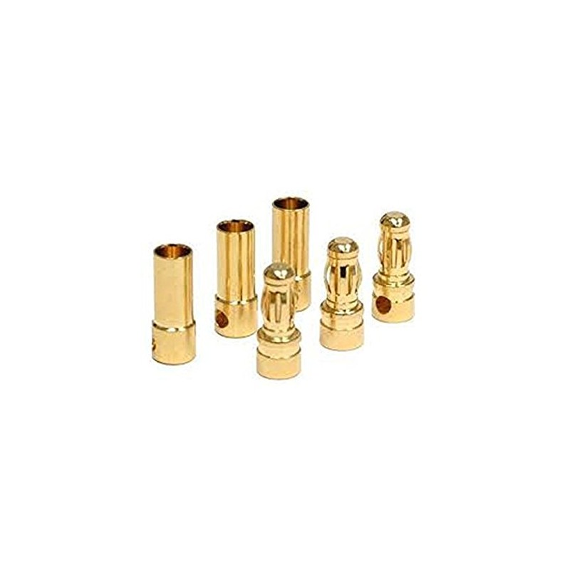 powerday 3.5mm Gold Bullet Connector Male or Female Plug for