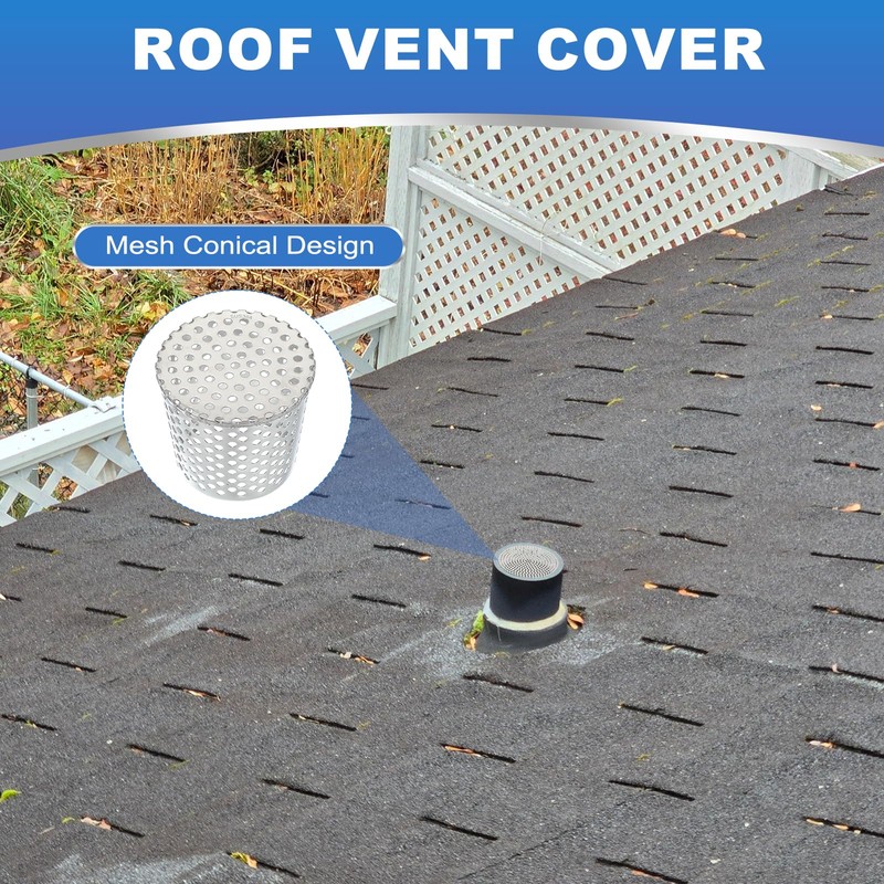PATIKIL Gutter Guard Filter 3.5"-3", PVC Termination Cap Mesh Screen