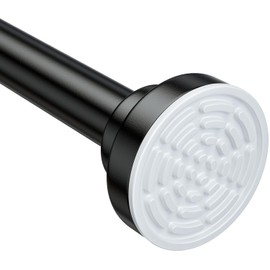 Ausemku Shower Curtain Rod Tension - 26-76 Inch Never Rust Non-Slip Spring Tension Curtain Rod No Drilling Stainless Steel Curtain Rod Use Bathroom Kitchen（Black）