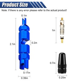 GAOLAOSY 21PCS Presta Car Valve Cores Repair Kit, Brass Valves Core Replacement with Wrench & 10 Stem Caps, Universal Valve Stem Removal Tool for Tubeless Road MTB Tires
