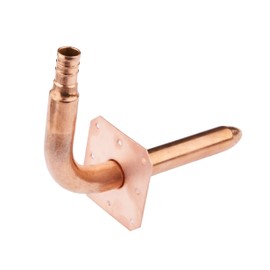 EFIELD 6-inch Length Pex Crimp 1/2" Copper Stub Out Elbow with Wall Flange,(STUB009)