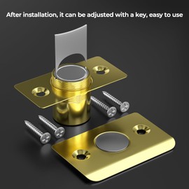 Tonitrui Silent Door Ball Catch, Adjustable Strong Magnet Door Catch,Using Completely noiseless,Perfectly Replacing The Old Ball Catch(Gold 6 Pack, Upgraded Version)