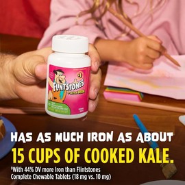 Flintstones Chewable Multivitamin for Toddlers – With Vitamins C, D, B12 & Iron for Growth, Immune Support, Energy & Healthy Development