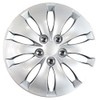 Brighter Design Set of 4 16" Push-on Silver Hubcaps for