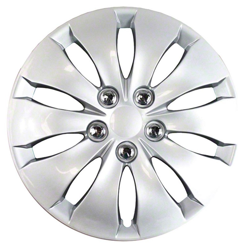 Brighter Design Set of 4 16" Push-on Silver Hubcaps for