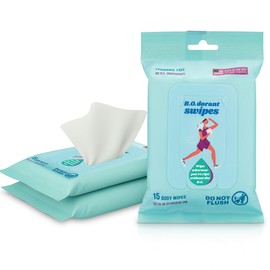 B.O.dorant Swipes - Premium Body Wipes, Fragrance Free, 99% Natural, Non-Irritating, 45 Count (3 Pack), Aloe, Lavender Oil, and Argan Oil Infused