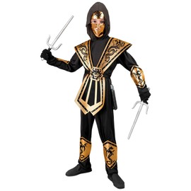 Widmann 40116 Children's Kobat Ninja Costume, Gold, 128