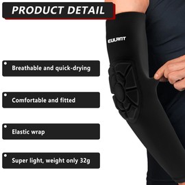 Thick Padded Elbow Pads for Adults, Goalkeeper Elbow Pads, Soft Sports Arm Guards, High Quality Arm Protectors for Volleyball, Basketball, Football, MTB, Handball, Running, Dancing, Yoga, S