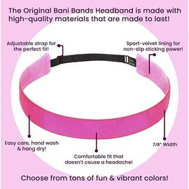 BaniBands Headbands for Women - Non Slip Adjustable Sports Head Bands - Made in USA - Perfect Headband for Active Women Stays in Place During Workout, Running, Yoga and More - Lime Green