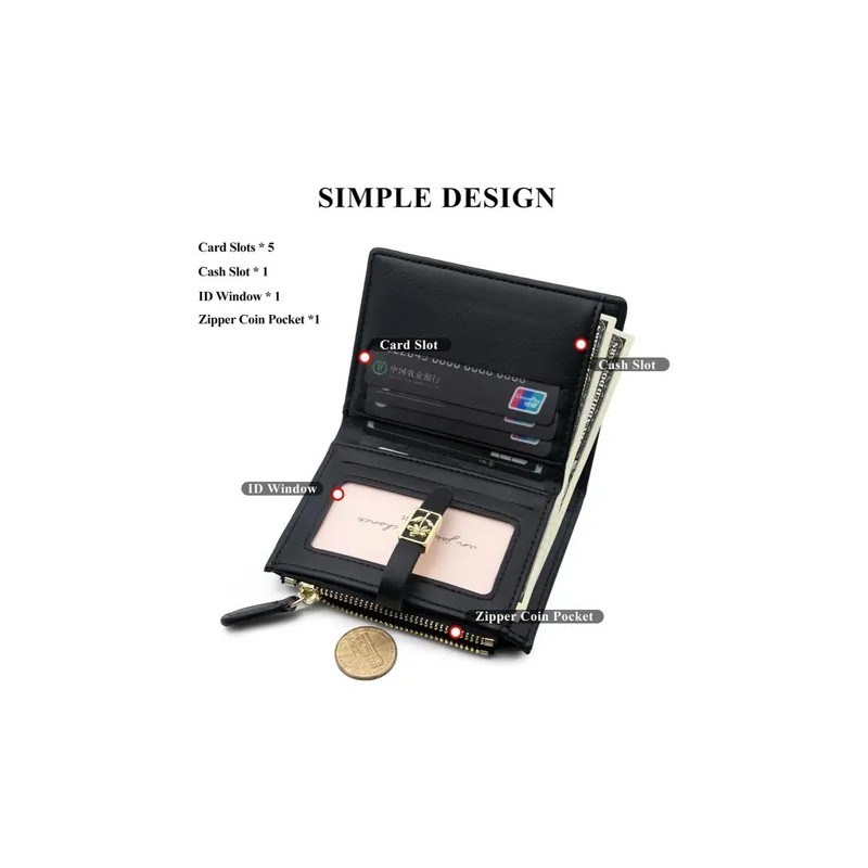 Bonita Cartera Con Estampado Floral, Tarjetero Plegable