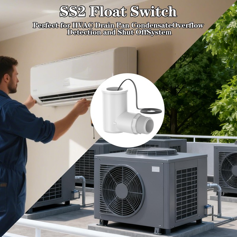 SS2 Float Switch L Shape Safe-T-Switch for HVAC Drain Pan