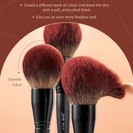 Jessup MUL01 Powder Brush Make-Up Brush 1 Piece Face Brush High-Quality Makeup Brush Single Brush Premium Synthetic Hair Black