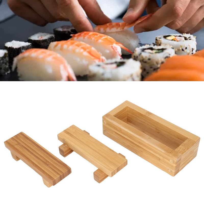 Wooden Sushi Press, Kitchen Sushi Tools DIY Rectangular Odorless Portable
