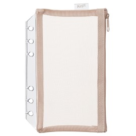 Raymay Fujii KP1156SB Binder Kept Mesh Pouch Refill 6 Holes Post Card Size Sand Beige