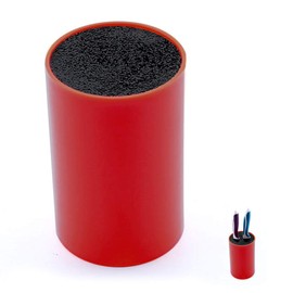 Bloque de cuchillos Soporte para cuchillos universal sin cuchillos | Almacenamiento cómodo para varios Cuchillos y utensilios de cocina con lavable extraíble cerdas, Red,Green,Yellow