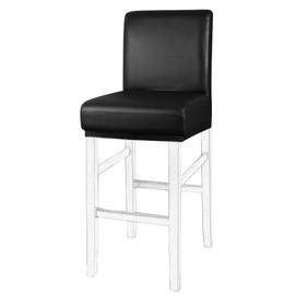 PiccoCasa Waterproof Bar Stool Covers, Faux Leather Pub Counter Height Side Chair Covers with Elastic Band Black 1Pcs
