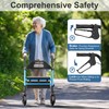 HOMLAND Foldable Rollator Walkers with Seat for Seniors, 8'' Big