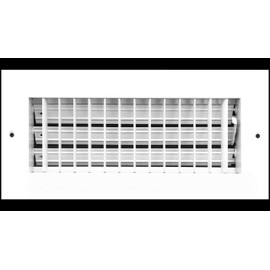 HVAC Premium 10''w x 4''h Adjustable AIR Supply Diffuser - HVAC Vent Cover Sidewall or Ceiling - Grille Register - High Airflow - White [Outer Dimensions: 11.75''w X 5.75''h]