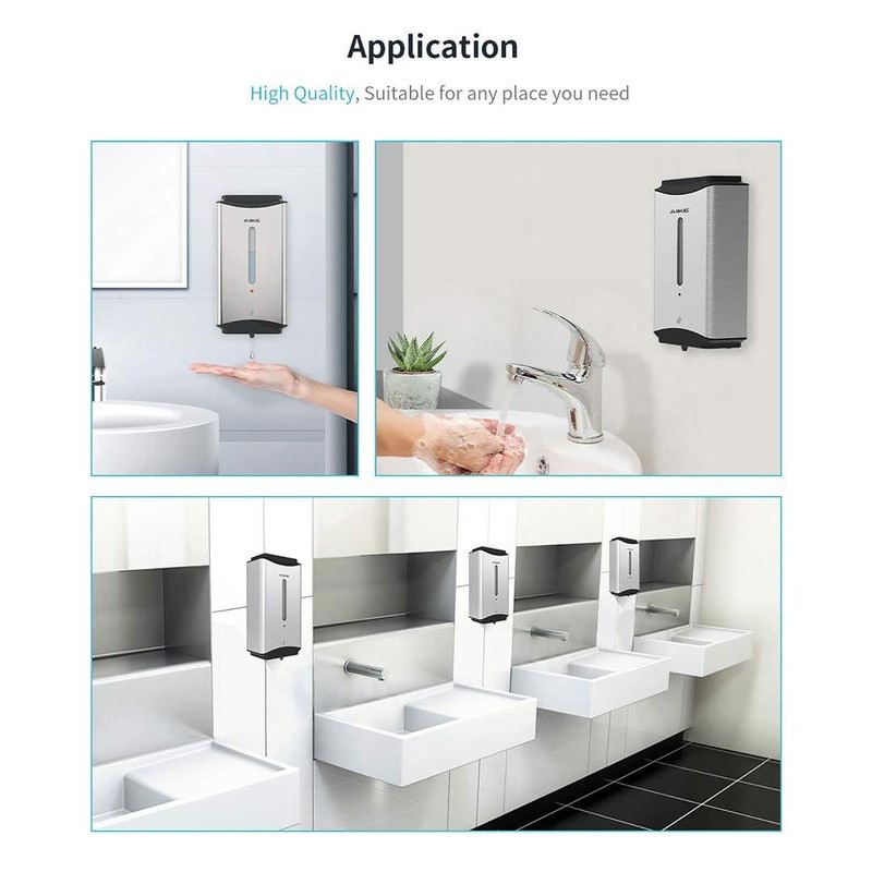Automatic 1100ml Soap Dispenser Commercial Wall Mounted Stainless Steel Finish