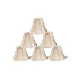 Urbanest Chandelier Lamp Shades, Set of 6, Soft Bell 3"x 6"x 5" Cream, Clip on