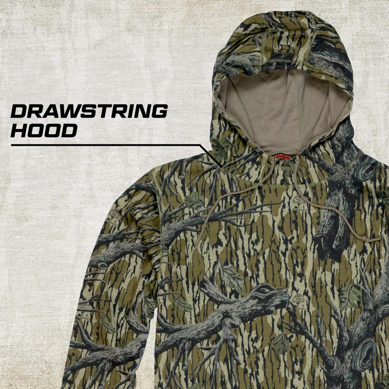 Mossy Oak Camo Men Hunting Hoodies Vintage, Greenleaf, XX-Large