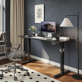 Agilestic Electric Standing Desk, 48 x 24 Inches Height Adjustable Desk, Sit Stand up for Work Office Home, Ergonomic Rising Computer Table with Memory Preset, Black