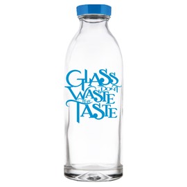 Faucet Face Glass Don’t Waste The Taste Reusable Glass Water Bottle, 14.4 Oz.