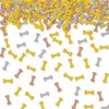 100pcs Dog Bone Confetti, Brown&Silver Glitter Puppy Table Confetti for