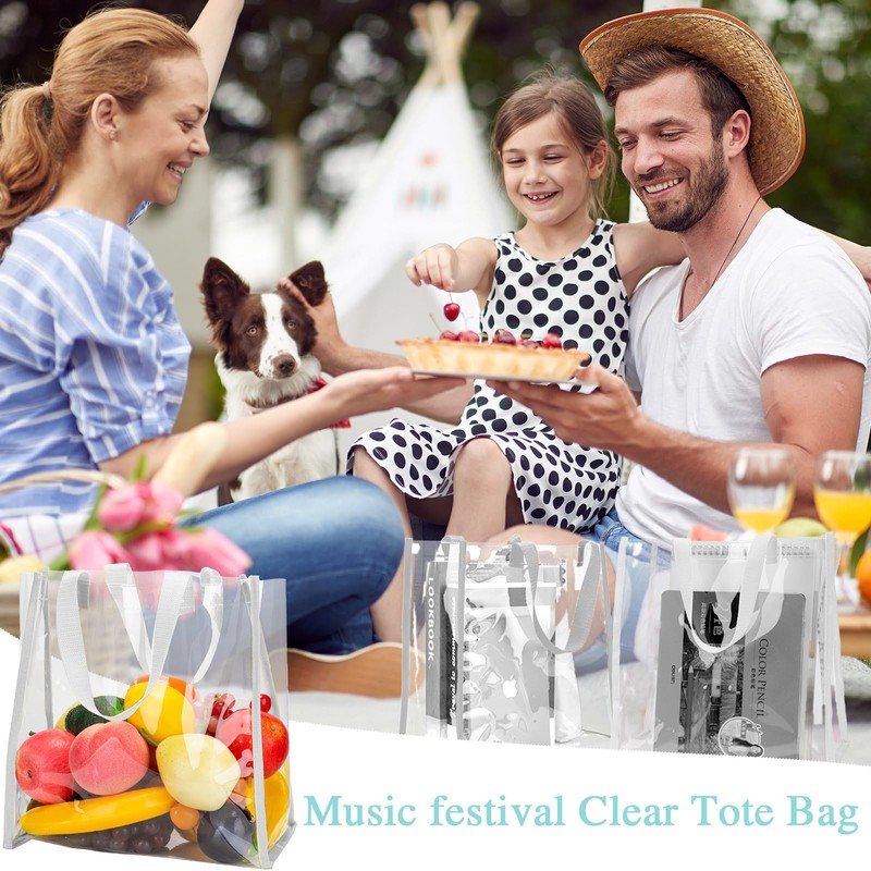 Paterr 30 Pcs Clear Tote Bag Stadium Approved Bulk 10