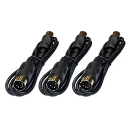 Kurrent Electric (3) MIDI Cables 3 ft Male to Male 5 Pin DIN Plugs 3 Pack Lot