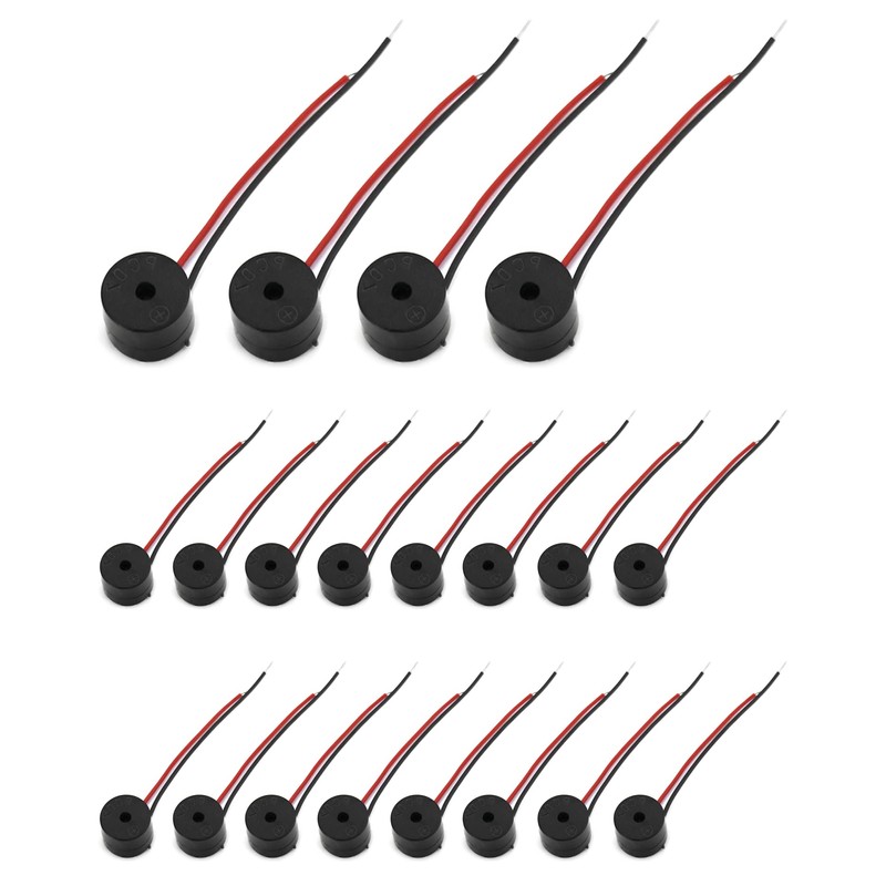 QWORK® 20 Pcs Electronic buzzer , 3-12V piezoelectric buzzer 85dB