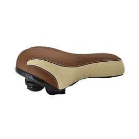 Büchel Big City Bicycle Saddle for City Bikes, Very Comfortable with Reflector and Large Soft Seat for Men, Fahrra, Wittkop Big City, Brown/Beige, One Size