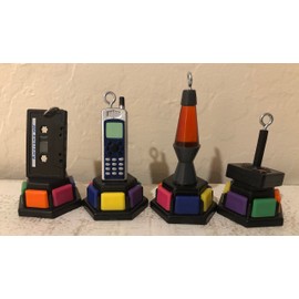 Pop Culture Trivial Pursuit Christmas Ornament Keychain Cassette Atari Lava Lamp (Mixed Tape)