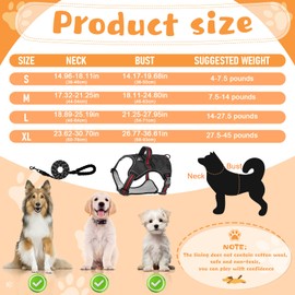 Dog Harness and Lead Set, No Pull Dog Harness with Sturdy Handle Adjustable Reflective Puppy Harness Heavy Duty Walking Training Easy Control Pet Vest for Small Medium Large Dogs