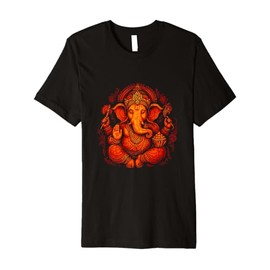 Ganesh Symbol Yoga Hindu Elephant God Ganesha Puja Premium T-Shirt