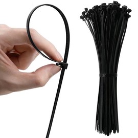 Hymyily Zip Ties, Repeat Type, Repeatable, Unlock Type, Tie Wraps, Cable Ties 0.2 x 7.9 inches (5 x 200 mm), Nylon, Repeat Ties, Set of 100 (Black)