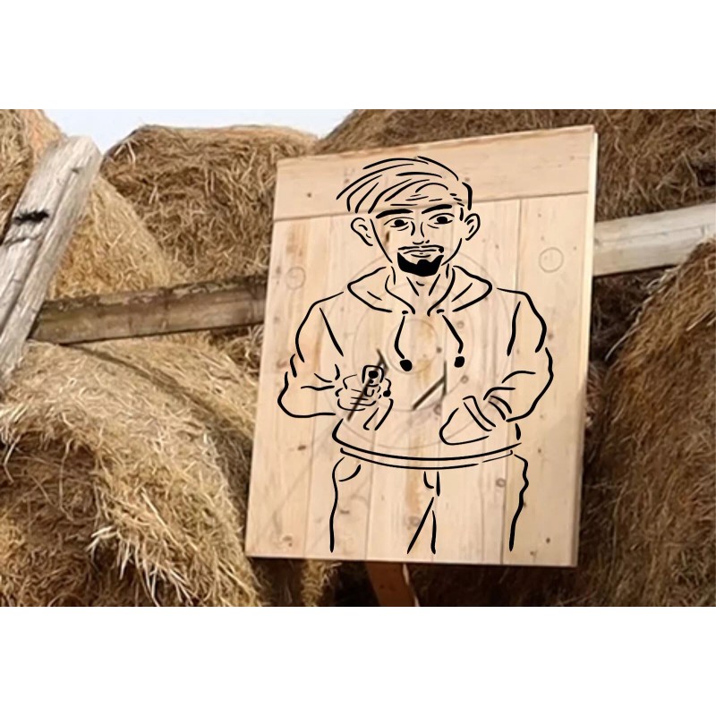 bad guy target stencil, reusable template, paint your own wood