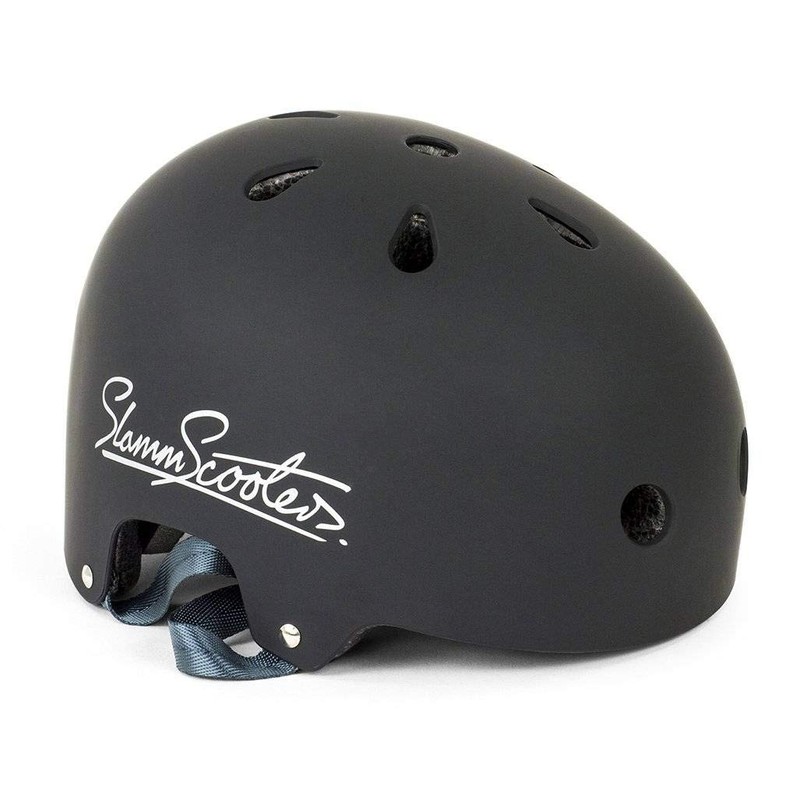 Slamm Scooters Logo Helmet Skateboard Helmet Unisex Adult, Black (Black),