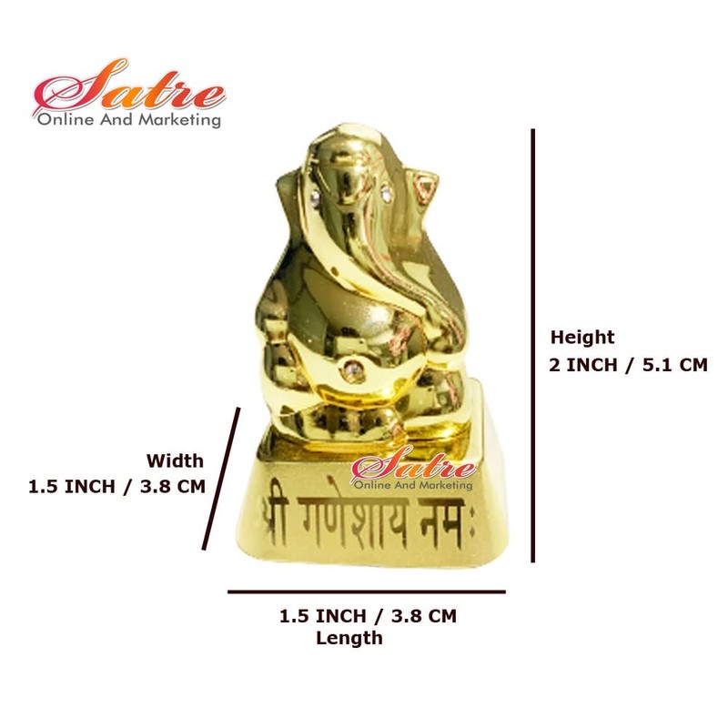 Glossy Lord Ganesha Idol 2 Inch and Polyresin Small Ganesha