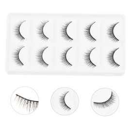 Baluue 2sets Natural Look 3d False Lashes Full Length Width Manmade Fiber Makeup Eyelashes for Daily Party Wedding 5pairs*2