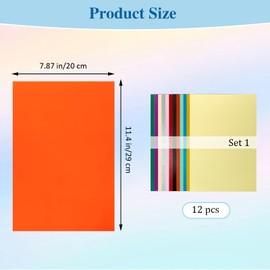 12 Colors Shrink Plastic Sheet, Frosted Shrinking Paper, Shrink Film Sheets, Heat Shrink Sheets for Crafting Keychain Art Crafts Ornaments Jewelry Making, 11.4x7.9 in (A)