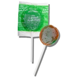 Klub Bulk Caramel Apple Lollipops, 1.5 lbs Classic Pops with Chewy Caramel, Green Apple Flavor, Gluten Free, Bulk Lollipops Individually Wrapped for Convenience (24 oz)