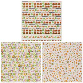 Torne P-3601 Hamburger & Sandwich Sheets, Just Wrap, Cute, Prevents Oil & Moisture from Leaking, Doesn't Messy Your Hands, 15 Sheets (3 Patterns x 5), 11.8 x 11.8 inches (30 x 30 cm), Made in Japan