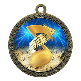 Express Medals Music Gold Medal Trophy Award with Neck Ribbon D212-D55 25PK