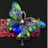 Unbranded Beautiful Charming JEWEL Blue BUTTERFLY Rhinestone Enamel Retro Brooch