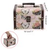 ELLDOO Butterfly Treasure Chest Box, Wooden + PU Leather Storage