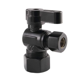 Kingston Brass KF5330MB 5/8" OD Comp x 3/8" OD Comp Angle Stop Valve, Matte Black