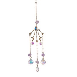 Moon Chakra Healing Crystal Sun Catchers,Wind Chimes Hanging Prism Glass Crystal Ball Prism Pendant Glass Chandelier Hanging Pendant Suncatcher Wedding Home Window Ornament
